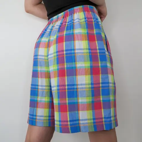 Vintage 80s Koret Francisca Petites Plaid Shorts Size L