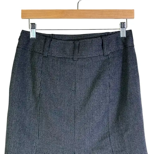 Ann Taylor Skirt Womens 2 Black Wool Blend Pleated Geometric Preppy Career Work Gray