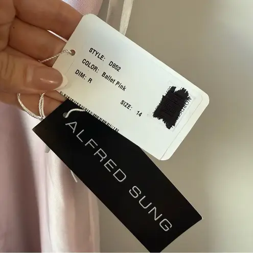 Alfred Sung  D852 Lace Up Back Bustier Gown Ballet Pink 14 thumbnail 5