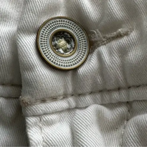 Anthropologie  Pilcro Hyphen white Y2K mid rise straight leg jeans, size 32 plus