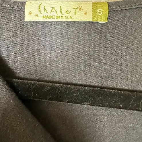 Chalet Black 3/4 Sleeve Tunic Blouse Size Small