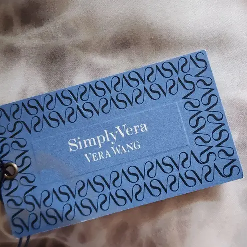 Simply Vera Gray Ivory Whimsical Print Chiffon Wrap Skirt Size Medium