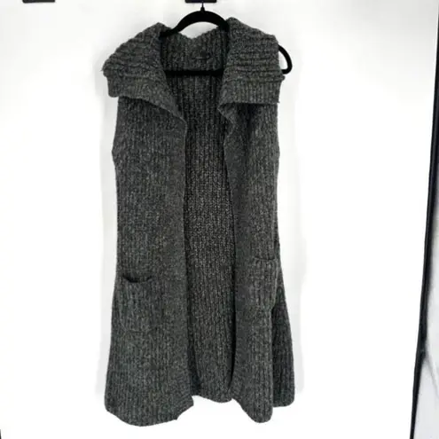 prAna Thalia Cardigan Sweater Vest Cargo Gray Marled Wool Duster Long Knit XS
