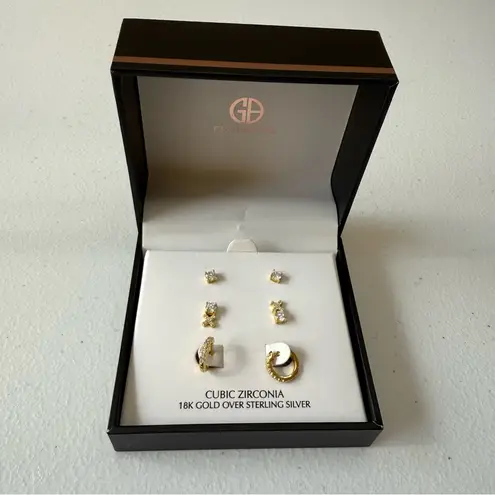 Giani Bernini NWT 18k gold over Silver Cubic Zirconia 3 Earrings Set