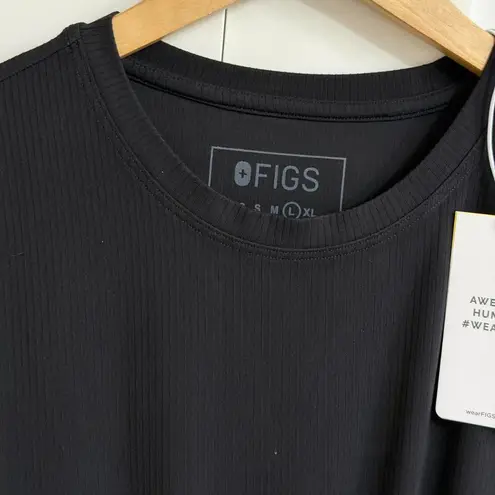 FIGS  Ribbed Longsleeve Underscrub in Black, Size Large - Image 9