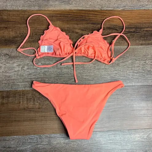 l*space NWT L* Peach Bikini 2 Piece Maggie Triangle Top Camacho Bottoms XS / S