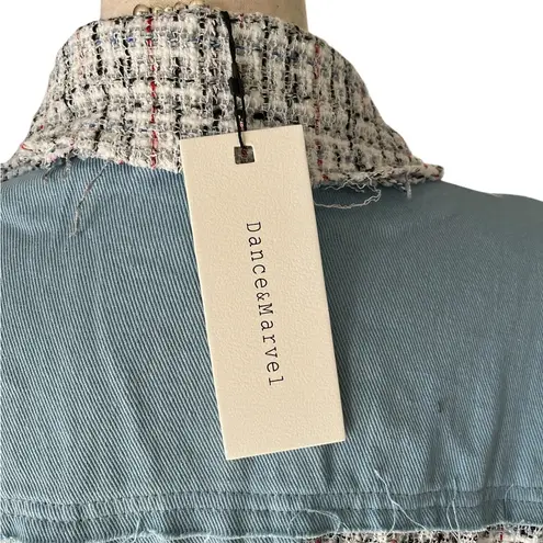 Dance & Marvel Tweed and Denim Shacket