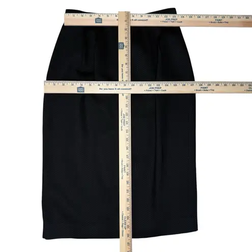 Vintage Oleg Cassini Black Blazer Jacket Skirt Set 8 Office Suit Gold Button