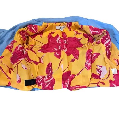 Color Me Courtney Dennis Light Blue Moto Jacket Women’s Size 2 Cropped Biker