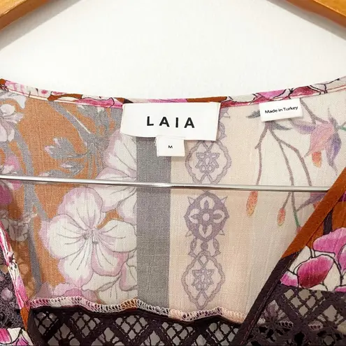 Anthropologie  x LAIA • carrie floral patchwork wide leg jumpsuit sz M