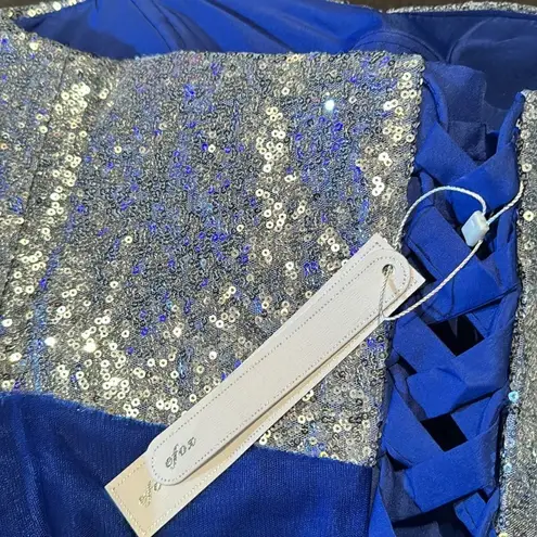 Women’s Blue Full Length Sparkly Tulle & Sequined Prom Party Dress Size L NWT Size L