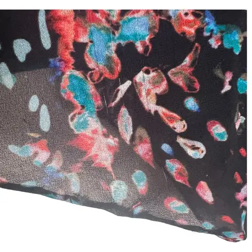 IRO Blink Black Petal Print Asymmetric Chiffon Skirt Size 6