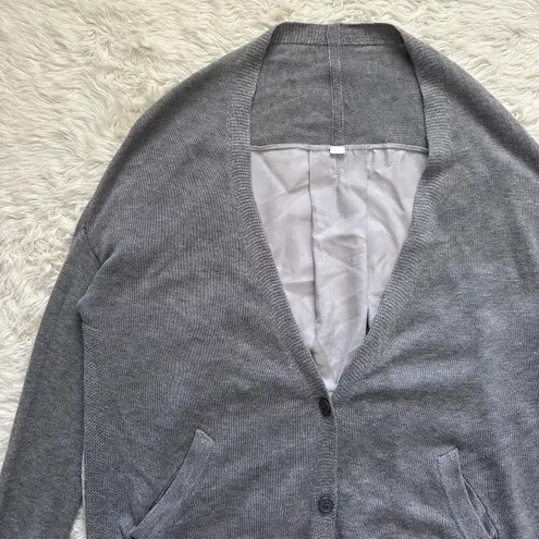 Lululemon Cardigan Sweater Cardi In The Front Button Front Heathered Medium Grey