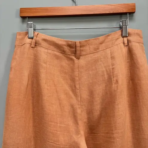 Faithfull the Brand El Toro Pants Hazlenut Linen Wide Leg Pleated L