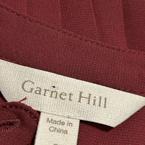 Garnet Hill Ribbed Detail Sheer Red Shirt dress Small