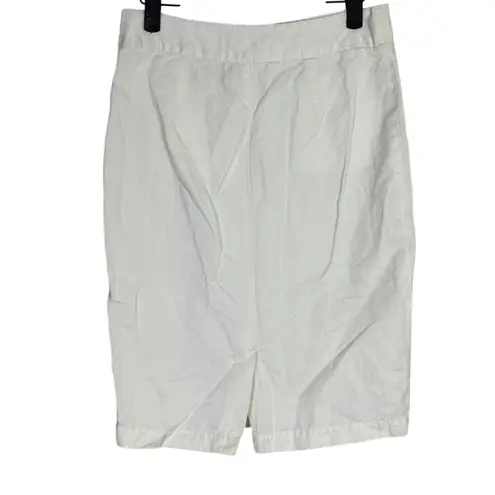 Kate Spade Saturday Pencil Skirt High Waisted Knee Length Cotton Skirt 2 White