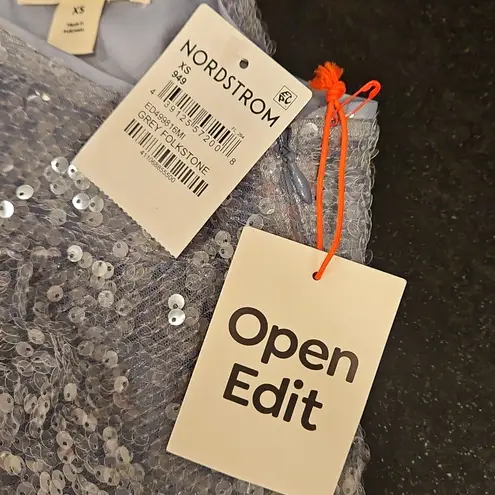 Nordstrom 💕OPEN EDIT💕 Sequin Sleeveless Slipdress ~ Metallic Grey Folkstone XS NWT