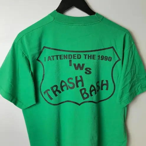 1990 Vintage Screen Stars Best St Patrick's Day IWS Trash Bash T Shirt Green XL