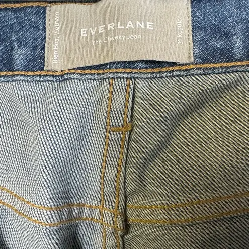 Everlane The Cheeky Jeans Crop Raw Hem Medium Wash High Waist Blue Size 31