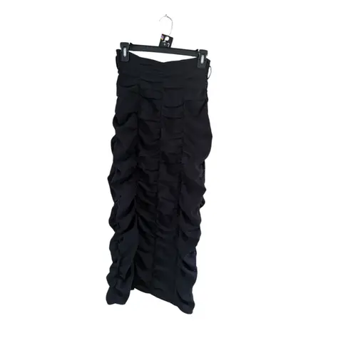 ZARA Women's  Black Ruched Midi Skirt Size S