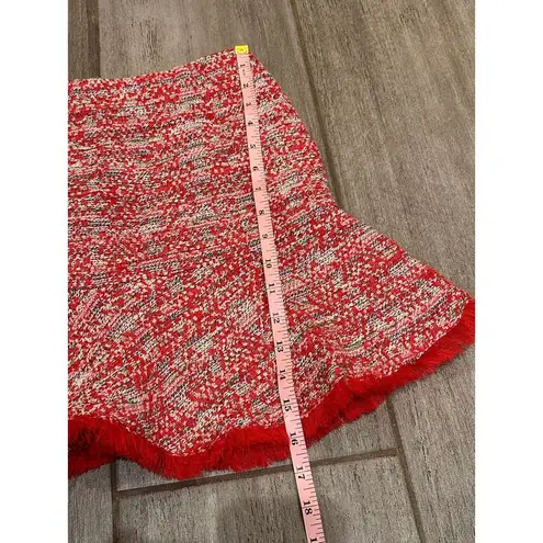 ZARA  Red Tweed Mini Skirt size XS