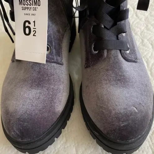 Mossimo Supply Co Mossimo Rihanna Lace Up Velvet Grey Combat Boots 6.5 Gray 30 New With Tags From Lisette