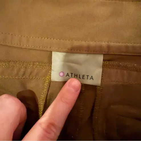 Athleta Kick It Cargo Olive Green Bermuda Drawstring Waist Shorts Sz XL