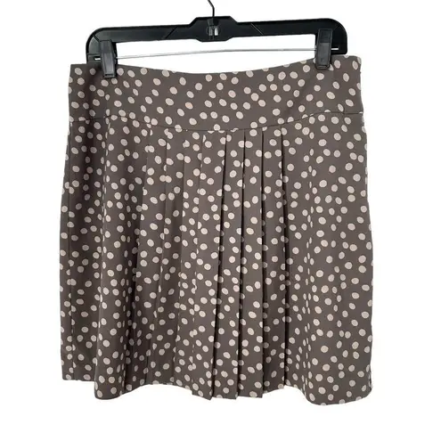 Ann Taylor LOFT Skirt Size 8 Polka Dot Pleats Short Mini School Work Party NWOT