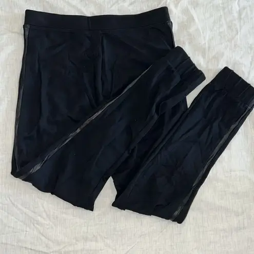 Spanx  Jogger Leggings Faux Leather Black Size Medium