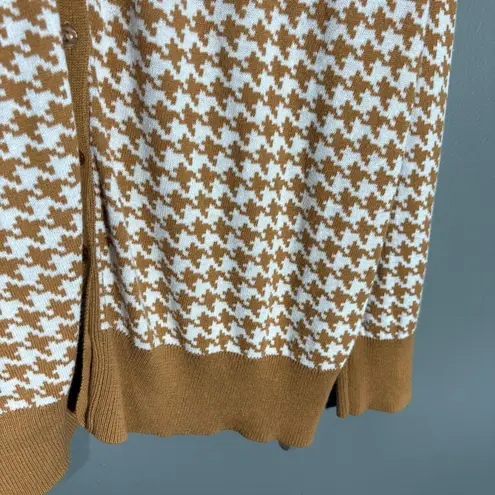 Jessica London Brown Houndstooth Cardigan Sweater - Size 14/16 - Women's Plus
