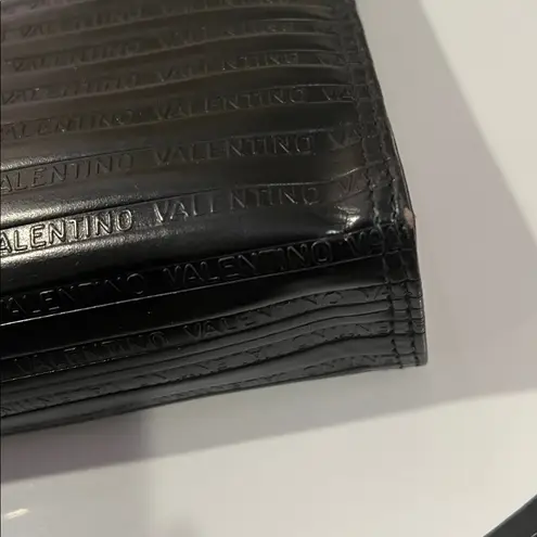 Mario Valentino Black Wristlet with Gold Details