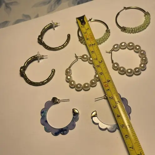 Lot Of 4 Women’s Hoop Costume Earrings Pierced Mix