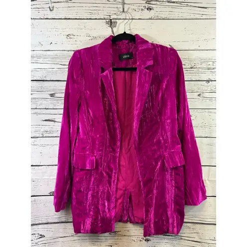 Cider Women's Fuchsia Velvet Blazer S