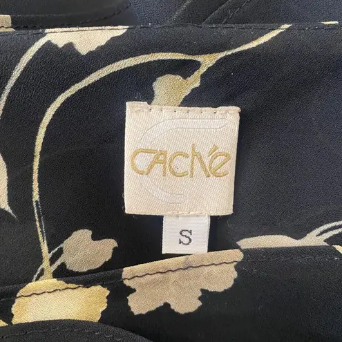 Cache  Vintage Made in USA Ethereal Whimsygoth Cowlneck Black Camisole Top S