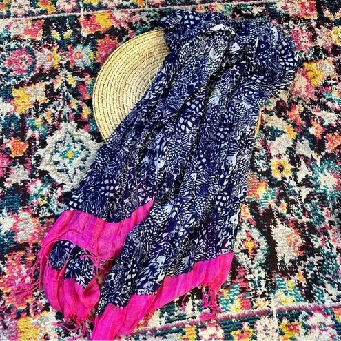 Lilly Pulitzer  x Target Upstream Fish Print Fringe Scarf