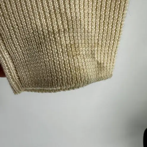 Ralph Lauren Black Label 100% Wool Button Up Cardigan Sweater Crew Neck Cream M Size M