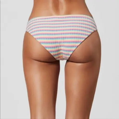 ONIA  Erica Rainbow Stripe Side Tie Bikini Bottom Large NWT