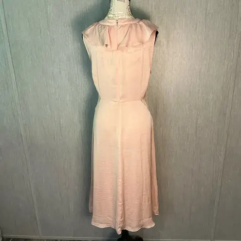 Avec Les Filles Blush Midi Dress with Ruffles Size Large