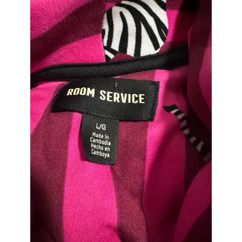 Room Service Zebra Stripe Pajama Set – Size L – Excellent Condition Pink Size L