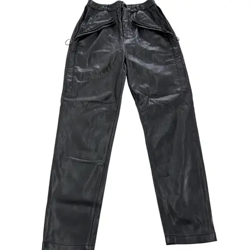 Opening Ceremony  Pants Womens Size 0 Faux Leather Zipper‎ Pocket Straight Leg