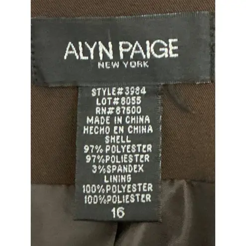 Alyn Paige New York Vintage Java Brown Blazer Size 16