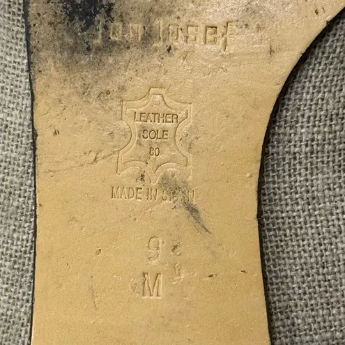 Jon Josef Loafer Smoking Slipper Flat Gatsby Kitty Cat Linen Anthropologie 9 Tan