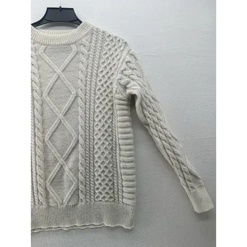 Elfric Eden Oversized Cable Knit Sweater Unisex Color Ivory Size Small