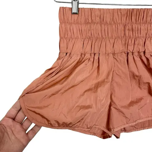 Free People Movement The Way Home Athletic Swishy Shorts Warm Coral Size Small Pink