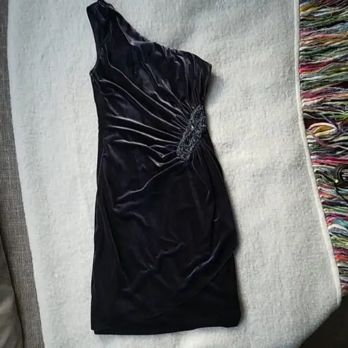 Eliza J one shoulder velvet embellished dress 8