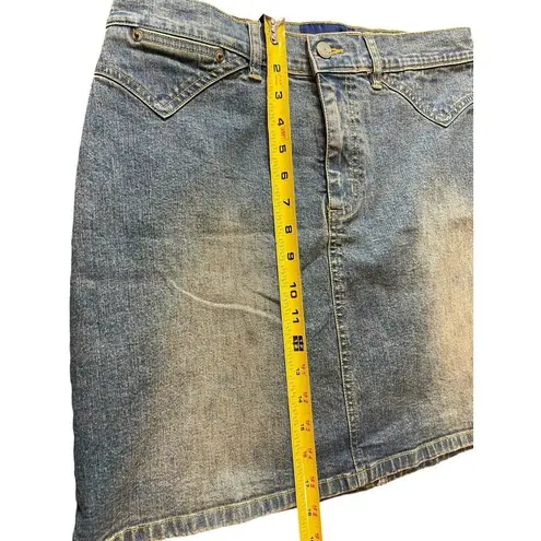 L.A. Blues 90s Y2K Antique Wash Denim Stretch Mini Skirt 10