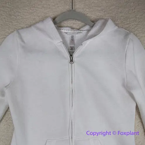 Gilligan & O'Malley Bride Wedding Hoodie Sweatshirt Full Zip Rhinestone Fitted White Size XS