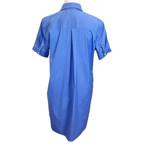 Untuckit Stretch Cotton Popover Presley Shirt Dress Blue Women’s Size Small