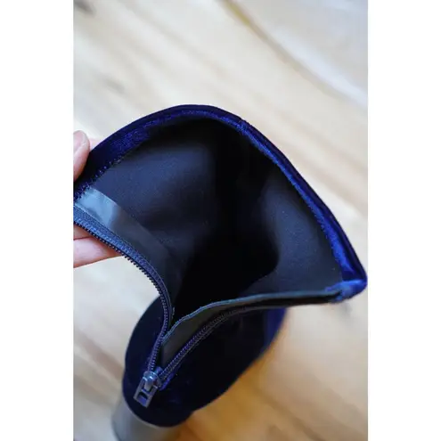 3.1 Phillip Lim Blue Velvet Kyoto Boots Booties In RQ431 Royal Blue Size 36.5