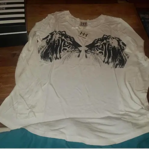 Haute Hippie Tiger Print Long Sleeve Blouse